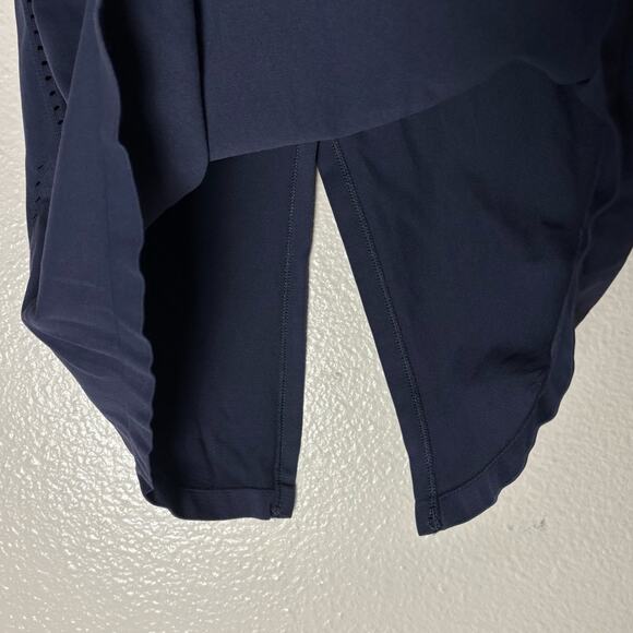 Athleta Foothill Seamless Tank Top Women's size XS Open Back Tie Navy Blue - Picture 8 of 15